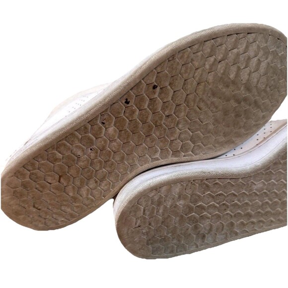 Adidas Advantage Women's Size 9 White on White Gold Heel Tab Leather Sneakers - Picture 9 of 11